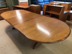 Mid Century G-Plan oval extending teak dining table, approx 300cm x 116cm (fully extended)