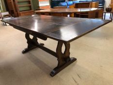 Refectory style extending dining table, approx 207cm x 90cm (fully extended)