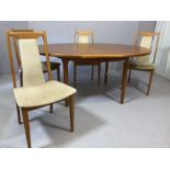 McIntosh Mid Century teak extending dining table. Approx 170cms x 121cms x 73cms tall (fully