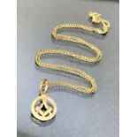 Fine 9ct Gold chain with hallmarked 9ct Masonic pendant total weight approx 2.6g