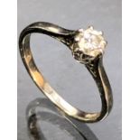 18ct White Gold Hallmarked Diamond Solitaire ring approx 0.25ct, size 'L'