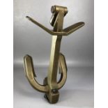 Brass desk ornament/paperweight in the form of an anchor marked 'Martin's patent. Self canting.