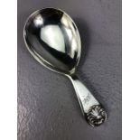 Silver Newcastle hallmarked Victorian Caddy Spoon by Reid & Sons (David Reid) dated 1856