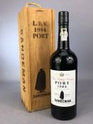 Bottle of Sandeman Late Bottled Vintage Port 1984 in Original Wooden Case