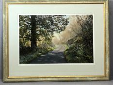 PETER BARKER (b.1954, British), 'Piercing Sunlight and September Dew,' pastel, 58cm x 38cm, framed