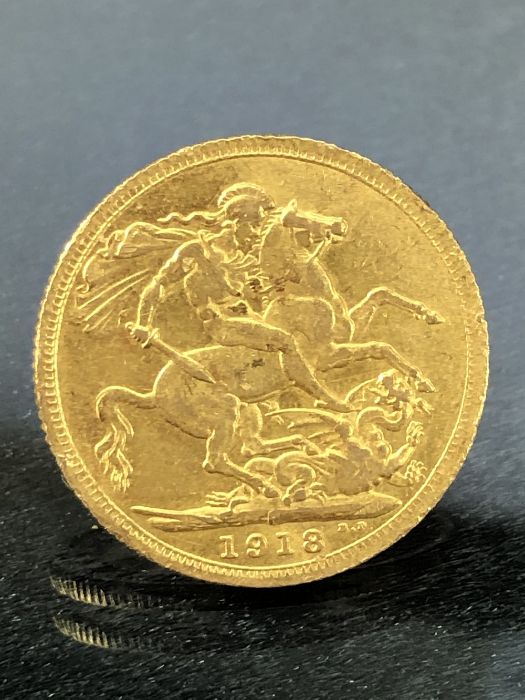 Gold Full Sovereign dated 1918