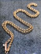 9ct Gold Chain of circular links approx 37cm long and 3.5g