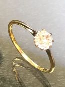 Single Solitaire Diamond ring approx half Ct (diamond width approx 5mm), good cut and clarity approx