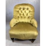 Small bedroom / nursing chair on castors, approx 77cm in height x 56cm wide