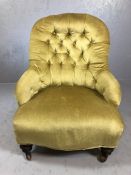 Small bedroom / nursing chair on castors, approx 77cm in height x 56cm wide