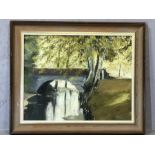 MONICA COLEMAN (20th century) - oil on board, 'Alice Lisle Bridge, Linwood, Nr Ringwood' , approx