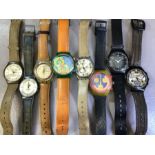 Collection of eight SWATCH Swiss made watches
