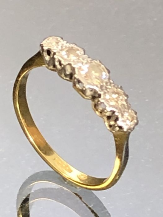 Five Stone Diamond ring on 18ct Gold Band approx size 'R' - Image 2 of 5