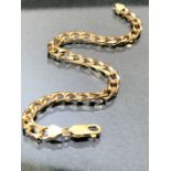 9ct Gold Curb link Bracelet approx 21cm long & 10.1g