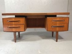 G-Plan Mid Century dressing table with four drawers under and hidden jewellery drawer. Approx