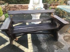 Wooden garden bench, approx 138cm in length