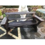 Wooden garden bench, approx 138cm in length