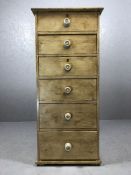 Antique pine tallboy of six drawers