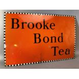 Vintage enamel advertising sign: Brook Bond Tea, approx 75cm x 50cm