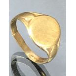9ct Gold signet ring approx size 'U' & 4.3g