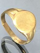 9ct Gold signet ring approx size 'U' & 4.3g
