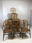 Collection of twelve wheelback chairs to include two carvers