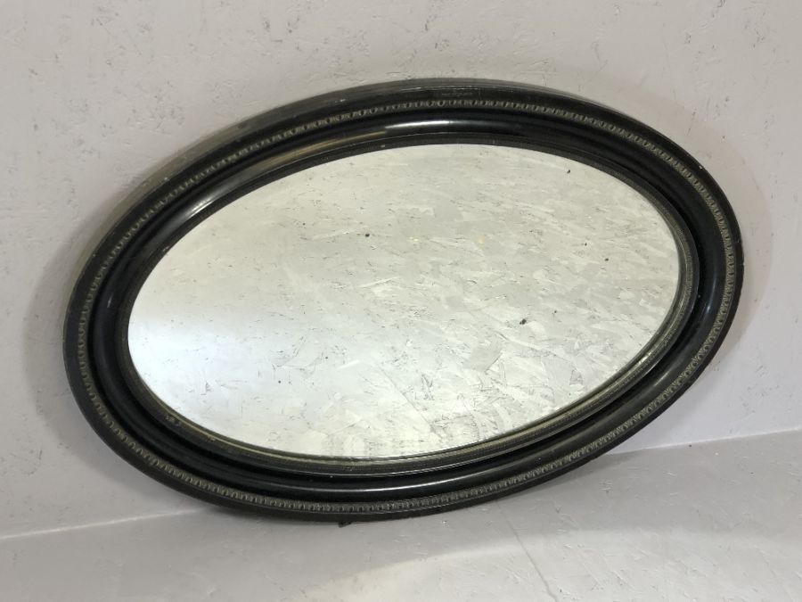 Decorative brass-framed mirror, approx 50cm x 39cm, an oval ebonised wall mirror, approx 81cm x - Image 4 of 4