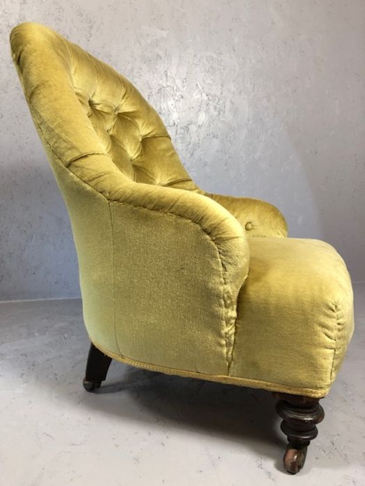 Small bedroom / nursing chair on castors, approx 77cm in height x 56cm wide - Image 4 of 5