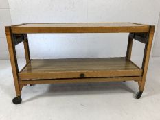 Mid Century style coffee table / serving trolley, approx 116cm x 38cm x 69cm tall