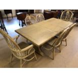 Light oak Wood Bros Old Charm, Litchfield extending dining table, approx 198cm x 92cm x 75cm in