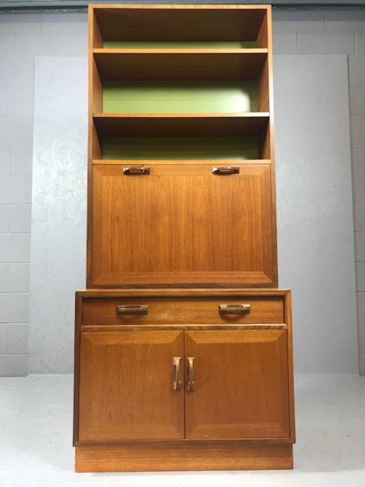 G-Plan Mid Century bureau bookcase / sideboard with two drawers and cupboard under and drop down - Image 2 of 6