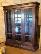 Large display cabinet with three doors, three drawers under, approx 170cm x 44cm x 195cm tall