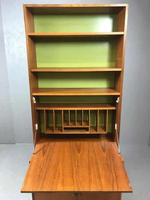 G-Plan Mid Century bureau bookcase / sideboard with two drawers and cupboard under and drop down - Image 5 of 6