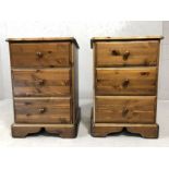 Pair of three draw bedside cabinets by Bradgate Furniture