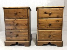 Pair of three draw bedside cabinets by Bradgate Furniture