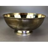 Silver bowl stamped to base RK Silver on pedestal foot approx 17cm diameter and 8cm tall (approx