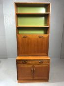 G-Plan Mid Century bureau bookcase / sideboard with two drawers and cupboard under and drop down