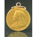 Diamond Jubilee of Queen Victoria 1897, gold medal, 26mm diam., bust left, crowned, veiled and