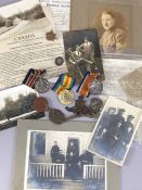 WWI medals to include The Military Medal for BARVERY IN THE FIELD (Newspaper clipping reports: "as a