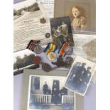 WWI medals to include The Military Medal for BARVERY IN THE FIELD (Newspaper clipping reports: "as a