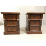 Pair of mahogany bedside tables, approx 47cm x 48cm x 60cm tall