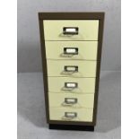 Six drawer metal filing cabinet