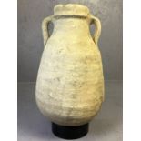 Ancient large Roman two handled amphora, approx 32cm tall