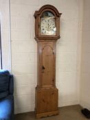 Long case clock with face marked by J M Read, Helston (A/F)