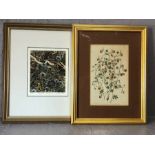 Two framed botanical prints, the first printed for James Ridgway, a hand-coloured engraved botanical