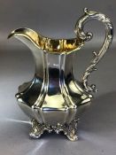 Georgian Silver Hallmarked Cream Jug on four scroll feet engraved with the Letter 'M' London 1835 by
