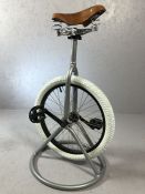 Vintage-style stool in the form or a unicycle, approx 83cm in height