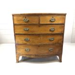 Bow fronted chest of five drawers