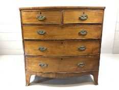 Bow fronted chest of five drawers