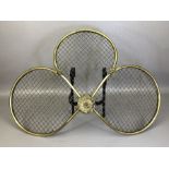 Georgian brass 'clover leaf' fire screen, approx 64cm x 45cm